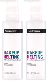 Neutrogena Makeup Melting Refreshing Jelly Cleanser, 7% Emollient-Vitamin Complex, Gentle Face & Eye Makeup Remover to Melt Stubborn Makeup, Cleanse & Condition Skin, Oil-Free, 6.3 fl. oz (Pack of 2)