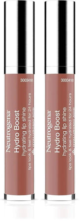 Neutrogena Hydro Boost Moisturizing Lip Gloss,Hydrating Non-Stick and Non-Drying Luminous Tinted Lip Shine with Hyaluronic Acid to Soften and Condition Lips,27 Almond Nude Color,0.10 oz,(Pack of 2)