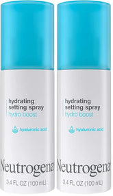 Neutrogena Hydro Boost Hydrating Makeup Setting Spray with Hyaluronic Acid,Setting Spray for Smooth,Dewy Skin,Fragrance Free,Non-Comedogenic & Hypoallergenic,3.4 fl. oz,(Pack of 2)