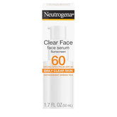 Neutrogena Clear Face Serum Sunscreen with Green Tea, Broad Spectrum SPF 60, Non-Comedogenic Face Sunscreen for Lightweight UVA/UVB Protection, Oxybenzone- & Fragrance-Free, 1.7 fl. oz