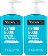 Neutrogena Hydro Boost Face Wash,Fragrance Free,Hydrating Facial Cleanser with Hyaluronic Acid,Daily Foaming Face Wash & Makeup Remover,Hypoallergenic Gel Cleanser,16 fl. oz,(Pack of 2)