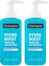 Neutrogena Hydro Boost Face Wash,Fragrance Free,Hydrating Facial Cleanser with Hyaluronic Acid,Daily Foaming Face Wash & Makeup Remover,Hypoallergenic Gel Cleanser,7.8 fl. oz,(Pack of 2)