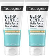 Neutrogena Ultra Gentle Daily Facial Moisturizer with SPF 30 Sunscreen with CICA,Lightweight Face Lotion-with Broad Spectrum SPF 30 for Normal to Sensitive Skin,Fragrance-Free,3.4 fl. oz,(Pack of 2)