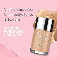 Neutrogena Healthy Skin Liquid Makeup Foundation, Broad Spectrum SPF 20 Sunscreen, Lightweight & Flawless Coverage Foundation with Antioxidant Vitamin E & Feverfew, Medium Beige, 1 fl. oz (Pack of 2)