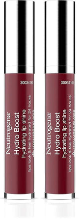 Neutrogena Hydro Boost Moisturizing Lip Gloss, Hydrating Non-Stick and Non-Drying Luminous Tinted Lip Shine with Hyaluronic Acid to Soften and Condition Lips, 70 Velvet Wine, 0.10 oz (Pack of 2)