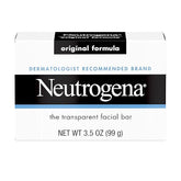 Neutrogena Original Amber Bar Facial Cleansing Bar with Glycerin, Clean-Rinsing, Transparent Face Soap, Free of Harsh Detergents, & Dyes, 3.5 oz