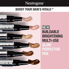 Neutrogena Healthy Skin Glow Perfector Concealer Pen, Lightweight Liquid Makeup for Face with Pro-Vitamin B5 & Vitamin E for a Radiant Finish, Fair, 0.1 oz